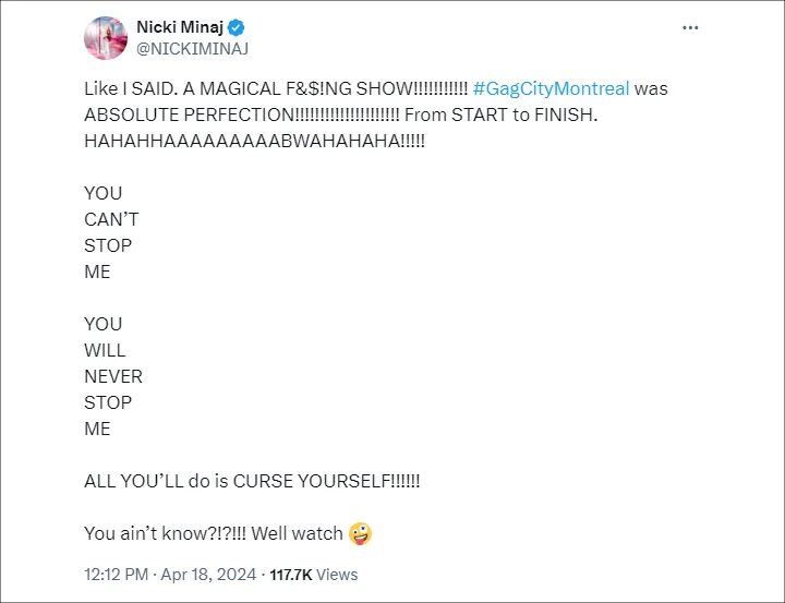 Nicki Minaj Tweet