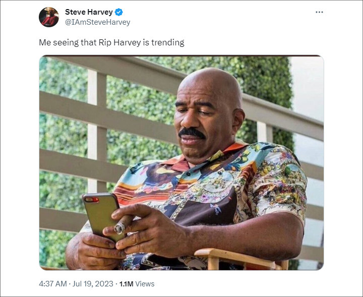 Steve Harvey's tweet