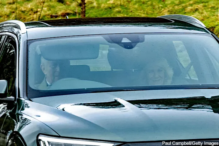 King Charles III and Queen Camilla Leaving Church Service