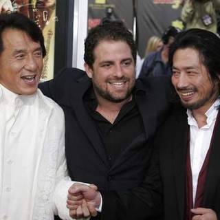 Jackie Chan, Brett Ratner, Hiroyuki Sanada in Rush Hour 3 Los Angeles Premiere