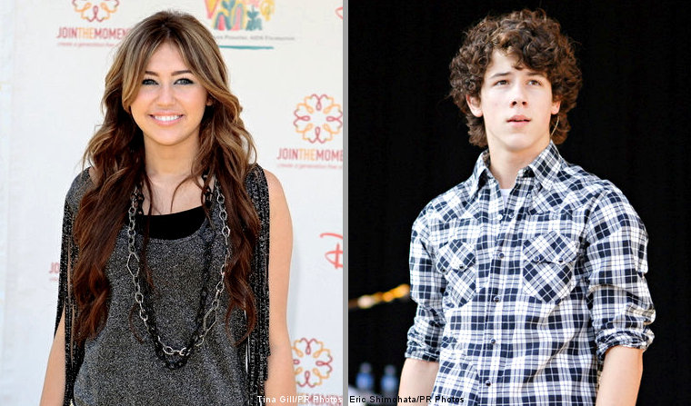 Miley Cyrus Hugs Nick Jonas on the Set of 'Send It On' Music Video