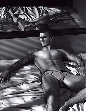 david beckham on bed