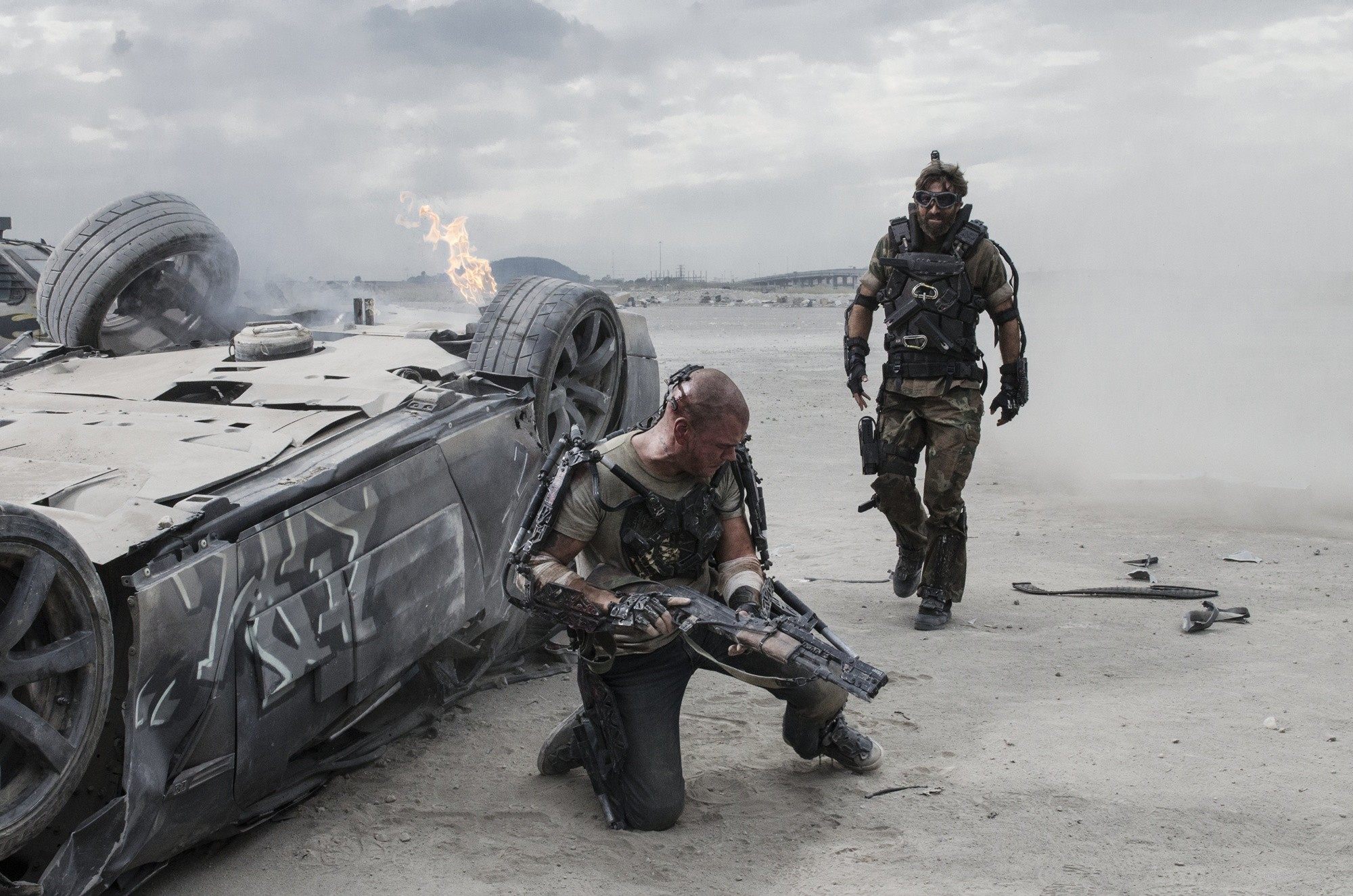 Matt Damon stars as Max and Wagner Moura stars as Spider in TriStar Pictures' Elysium (2013)