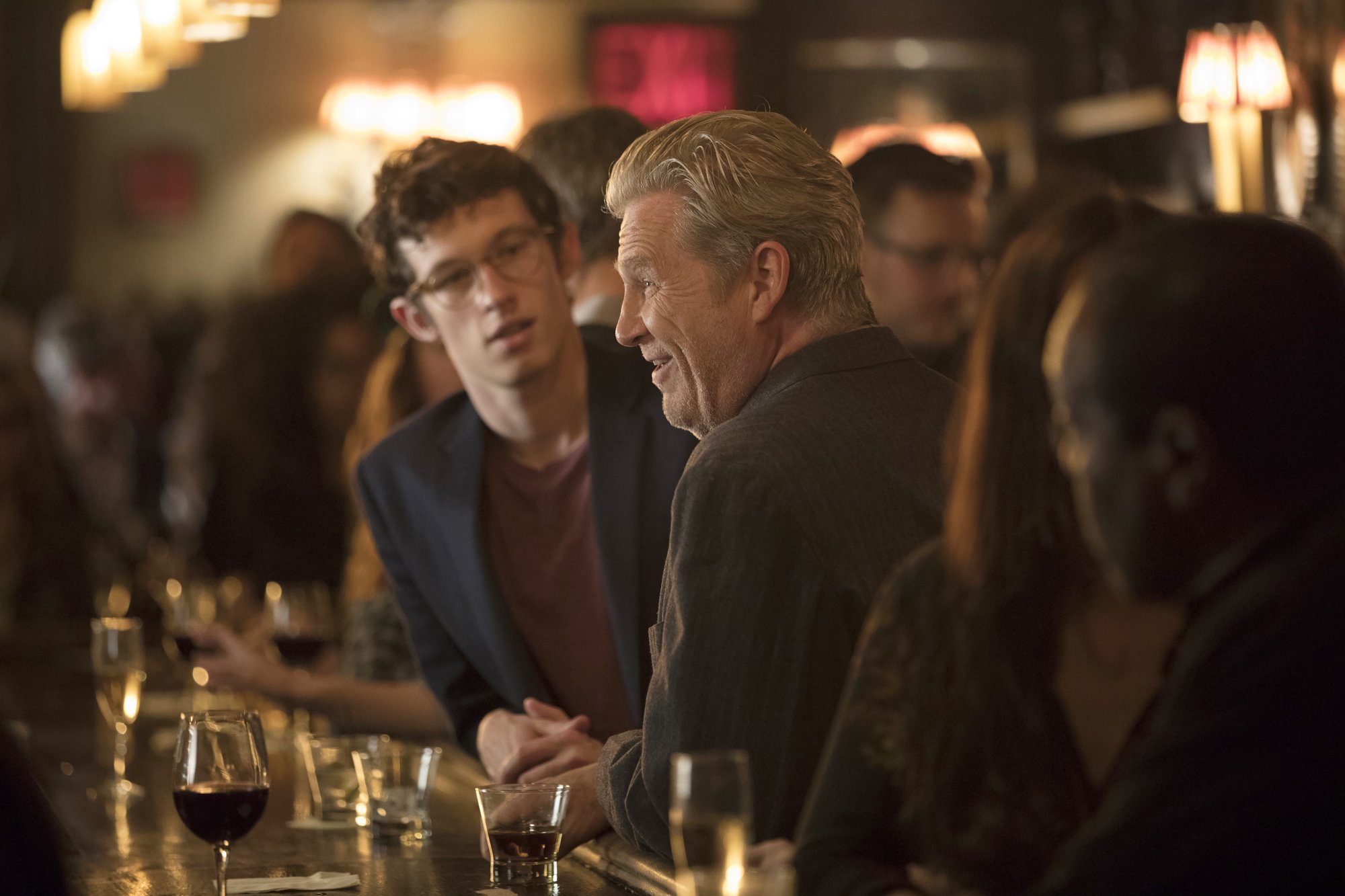 Callum Turner stars as Thomas and Jeff Bridges stars as W.F. Gerald in Amazon Studios' The Only Living Boy in New York (2017)