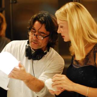 Director Griffin Dunne and Uma Thurman in Yari Films' The Accidental Husband (2009).
