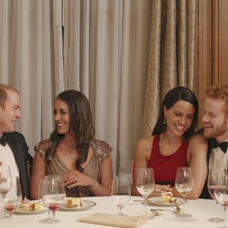 Burgess Abernethy, Laura Mitchell, Parisa Fitz-Henley and Murray Fraser in Lifetime's Harry & Meghan: A Royal Romance (2018)