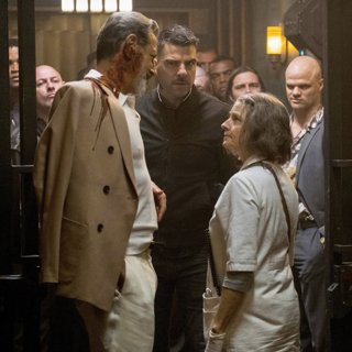 Jeff Goldblum, Zachary Quinto, Jodie Foster and Evan Jones in Lionsgate Films' Hotel Artemis (2018)