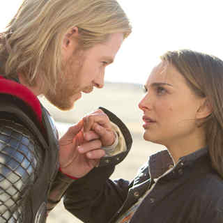 Chris Hemsworth stars as Thor and Natalie Portman stars as Jane Foster in Paramount Pictures' Thor (2011)