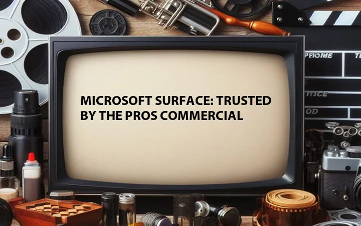 Microsoft Surface: Trusted by the Pros Commercial