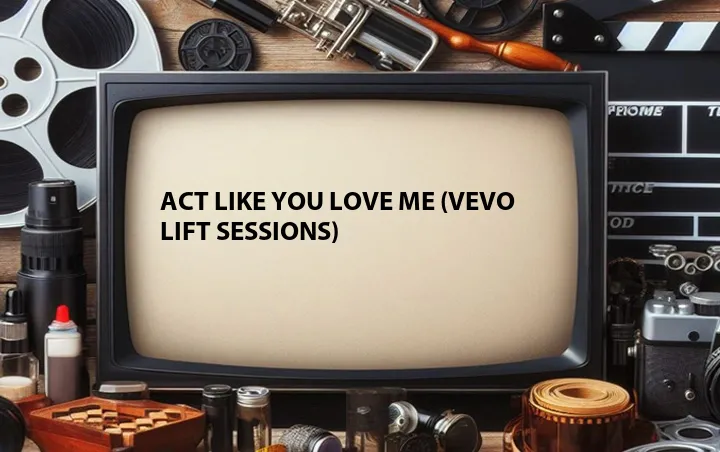 Act Like You Love Me (Vevo LIFT Sessions)
