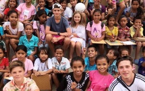 The Beckhams Visit Impoverished Kids at Local School in Sumba