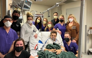 Bedridden Jeremy Renner Poses With ICU Team, Thanks Them for Looking After Him