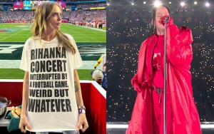 Cara Delevingne Supports Rihanna at Super Bowl With This Funny Viral T-Shirt