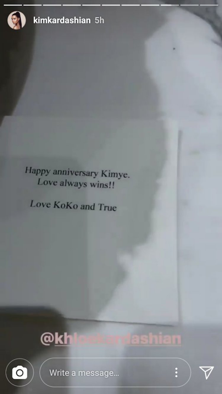 Khloe Kardashian Sends Anniversary Gift for Kim and Kanye West
