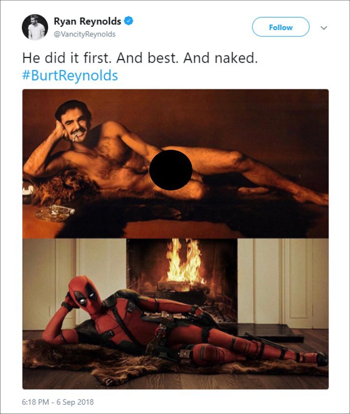 Ryan Reynolds Keeps His Burt Reynolds Tribute Post Hilarious