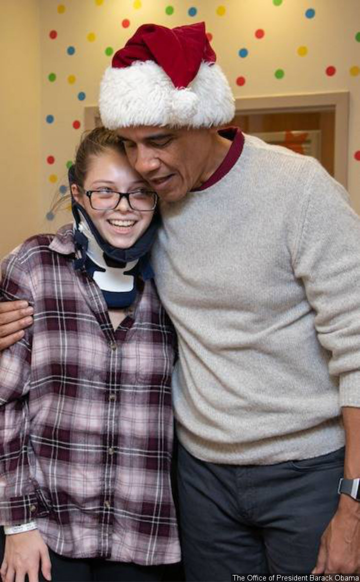 Obama with a child