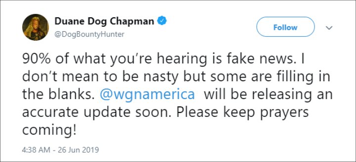 Dog the Bounty Hunter Slams 'Fake News' About His Wife Beth Chapman