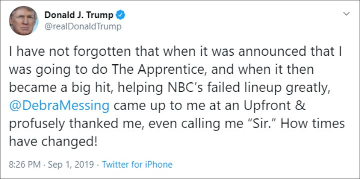 Donald Trump Starts Twitter Feud With Debra Messing