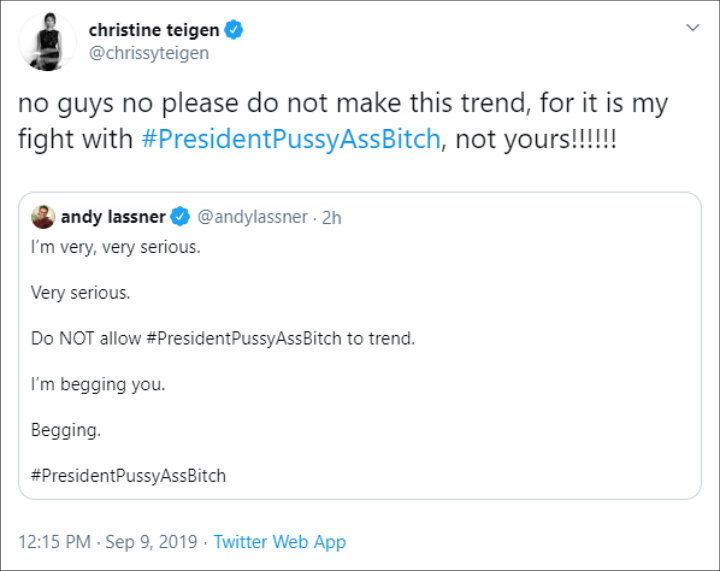 Chrissy Teigen Responds to Donald Trump's Twitter Rant