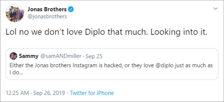 Diplo Gets Joe Jonas Begging Him to Chill With the Hacking of Jonas ...