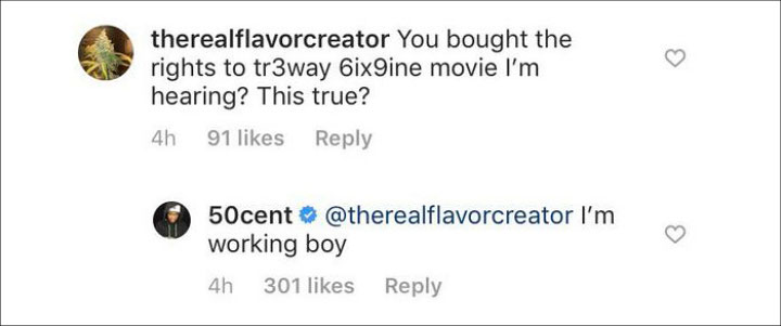 50 Cent Hints at Making a 6ix9ine Biopic