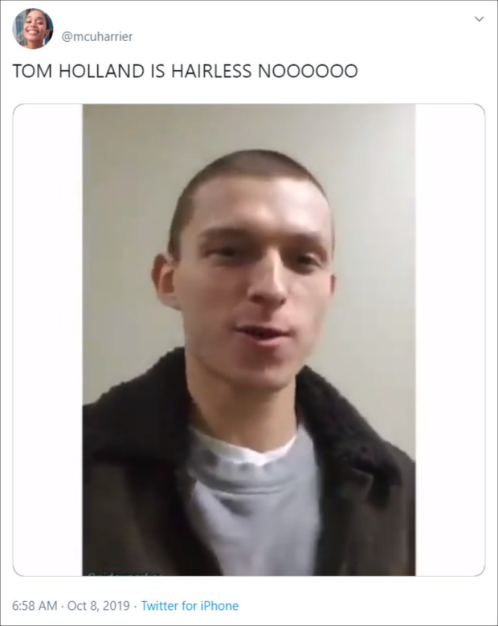 Tom Holland Debuts New Shaved Head