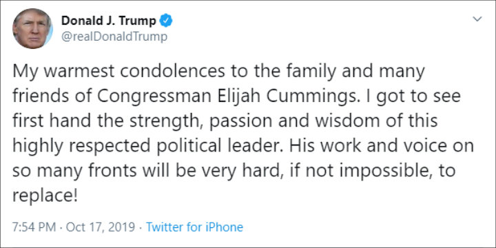 Donald Trump Paid Tribute to Elijah Cummings