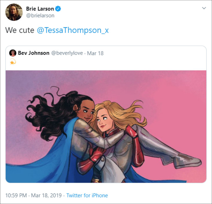 Brie Larson Responds to Fan Shipping Valkyrie and Captain Marvel