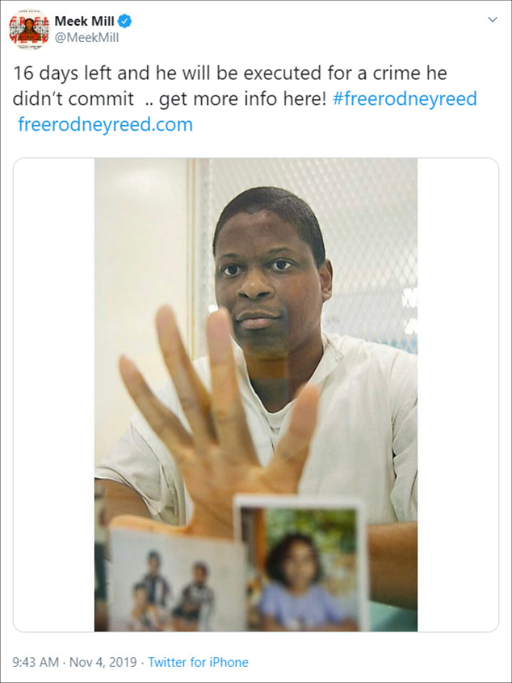 Meek Mill Pushes for Release of Death Row Inmate Rodney Reed