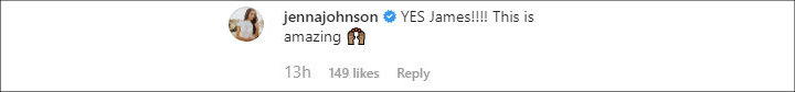 Jenna replied to James' post