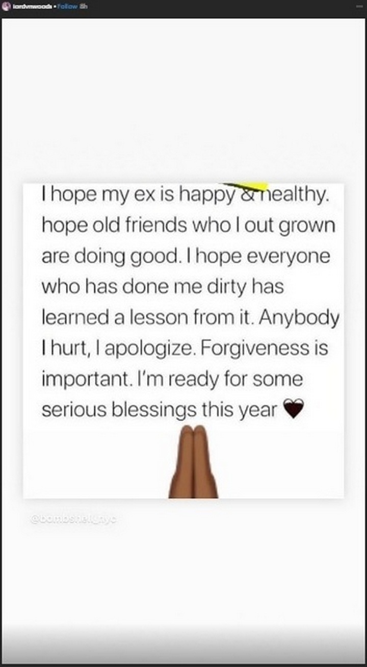 Jordyn Woods has an important message before new year comes
