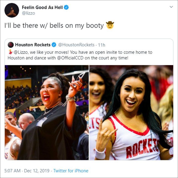 Lizzo Responds to Houston Rockets' Invite Amid Twerking Controversy