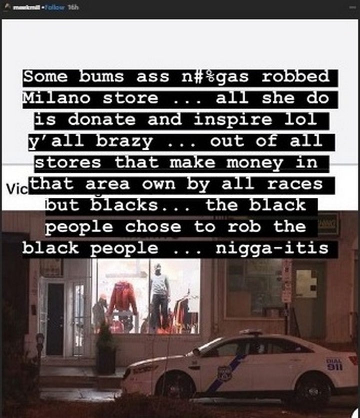 Meek Mill rants after GF's store was robbed