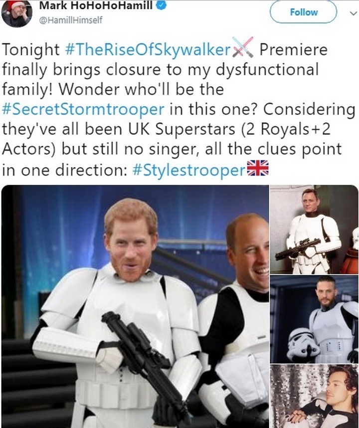 Mark Hamill teases Harry Styles' 'Star Wars' cameo