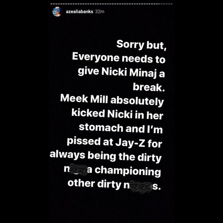 Azealia Banks says Meek Mill did hit Nicki Minaj