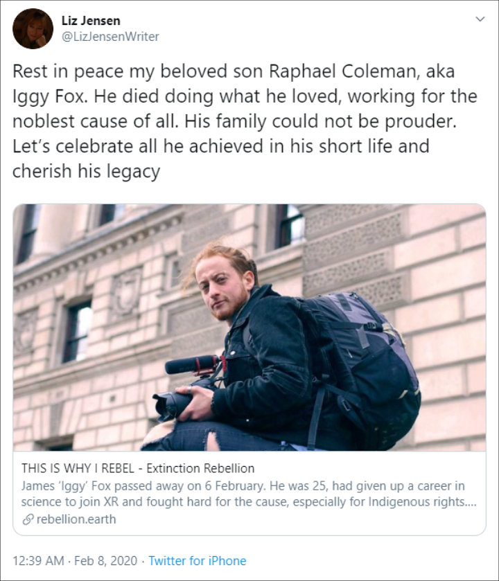 Raphael Coleman's Mother Confirms His Death on Twitter