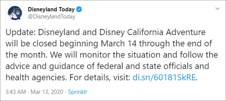 Coronavirus Forces Disneyland to Close