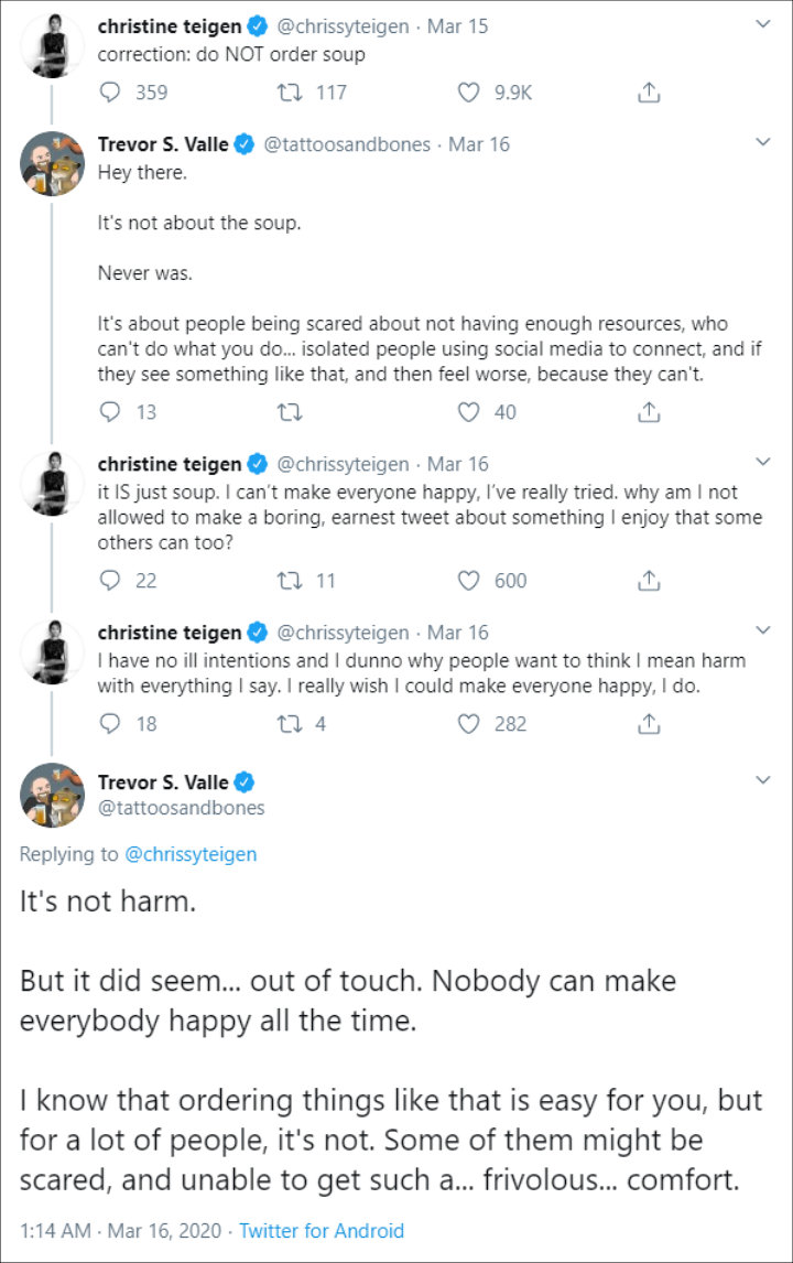 Chrissy Teigen's tone deaf tweets