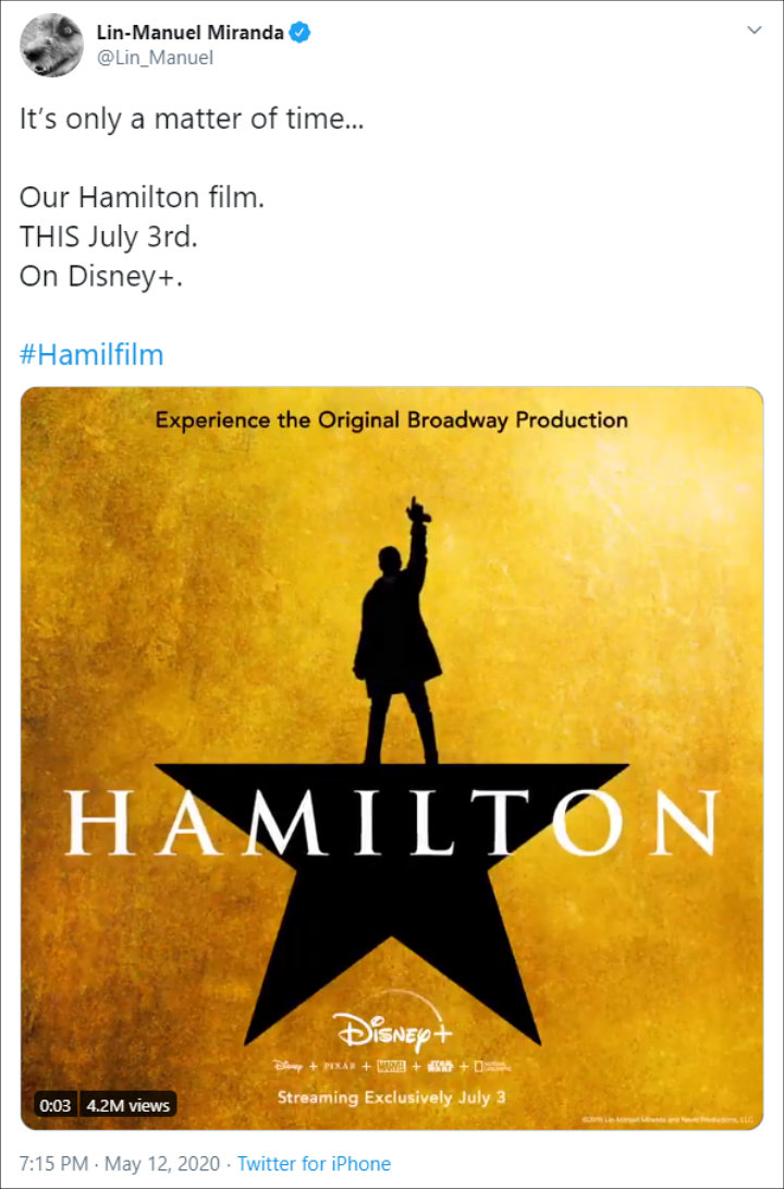 Hamilton Movie July 3