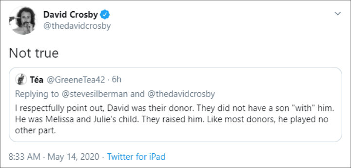 David Crosby's Twitter Post 1