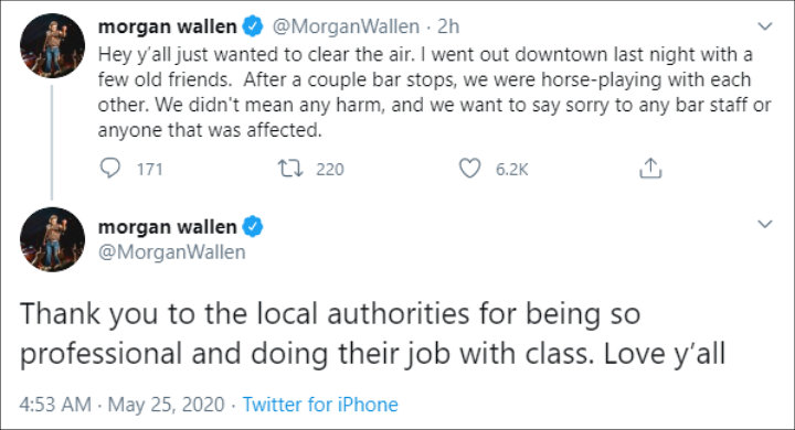 Morgan Wallen's Twitter Posts