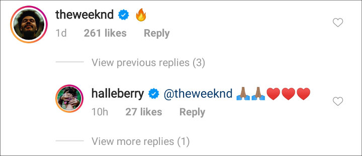 The Weeknd's IG Comment