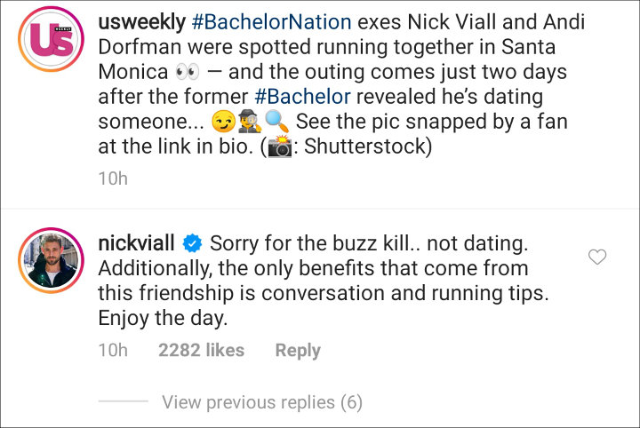 Nick Viall's IG Comment