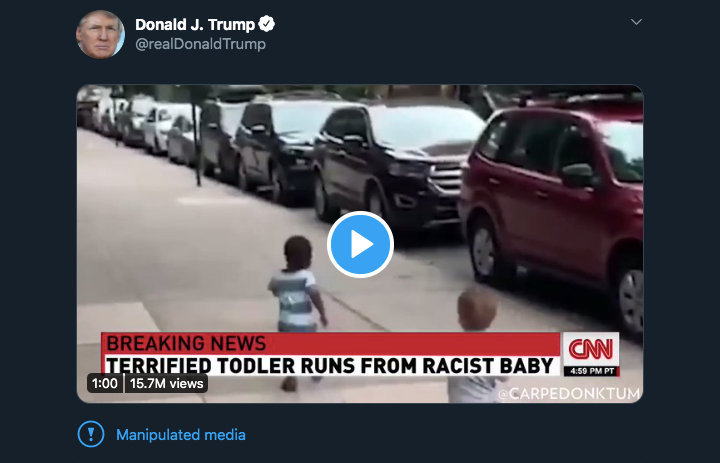 Trump's 'Racist Baby' Post Flagged by Twitter