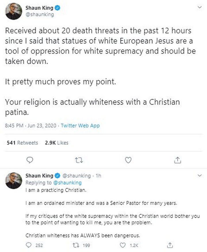 Shaun King Receives Death Threats After Saying White Jesus Is White Supremacy