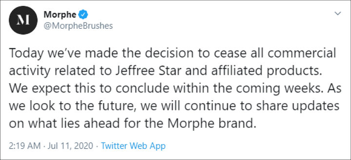 Morphe Brushes dropped Jeffree Star