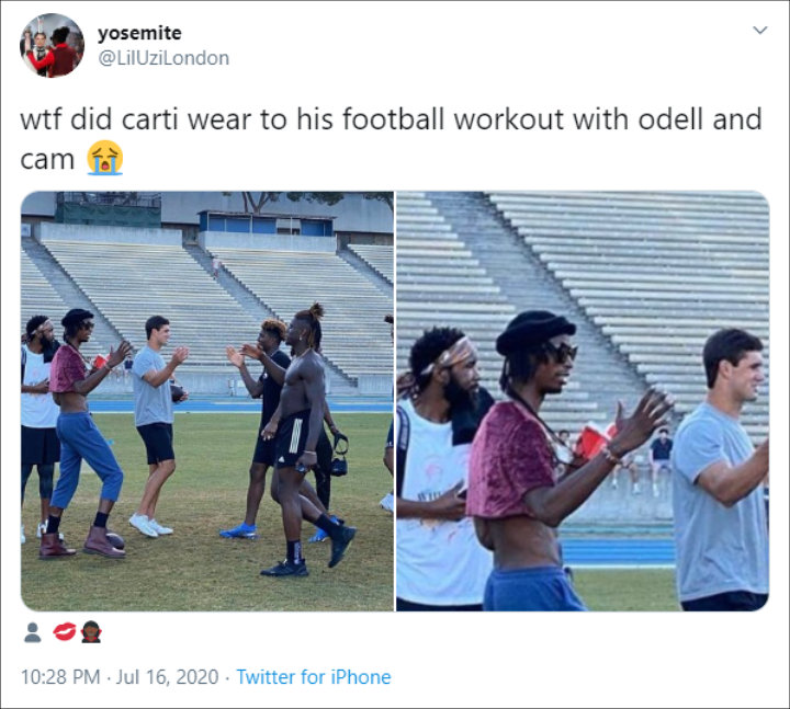 Playboi Carti Ridiculed for Wearing Crop Top to Football Practice