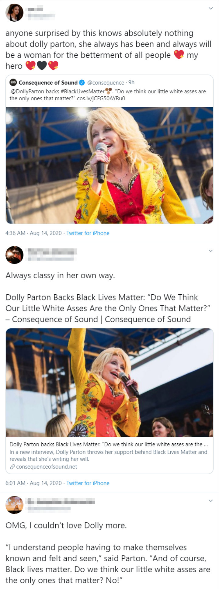Dolly Parton's Fans Tweets