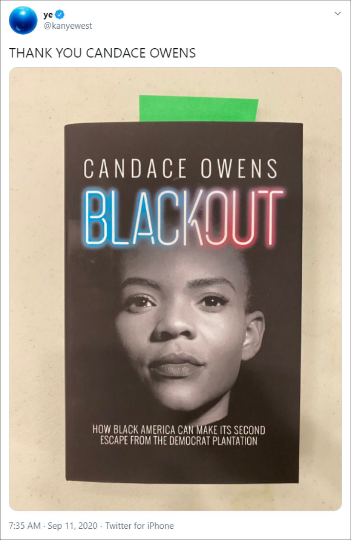 Kanye West Tweets Support for Candace Owens