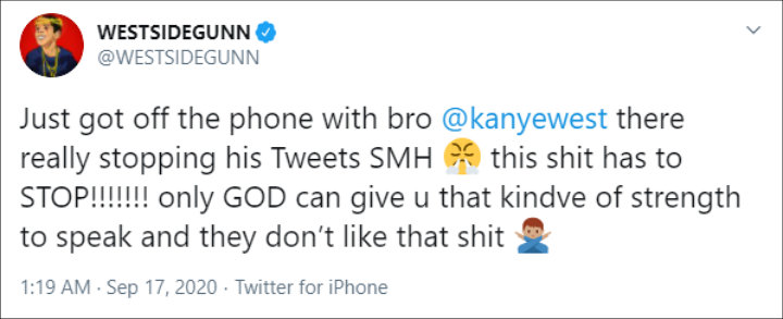 Westside Gunn Posted on Kanye West's Twitter Ban